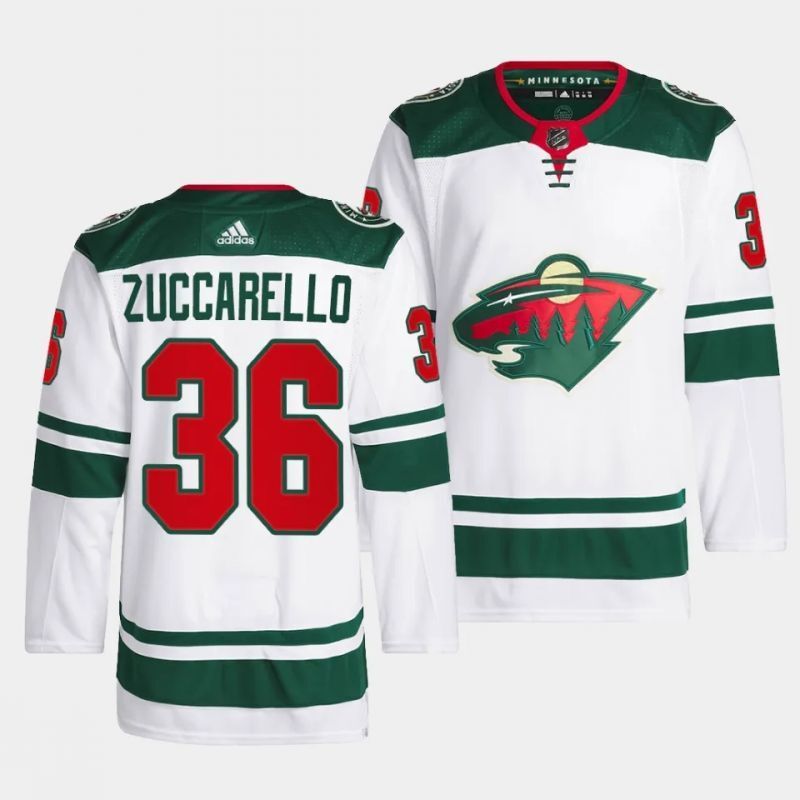minnesota wild #36 mats zuccarello away white men jersey