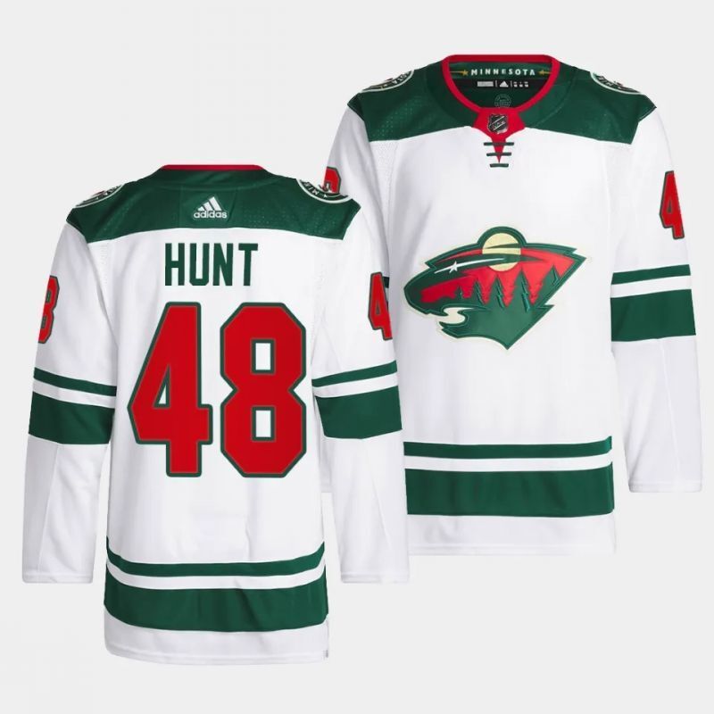 minnesota wild #48 daemon hunt away white men jersey