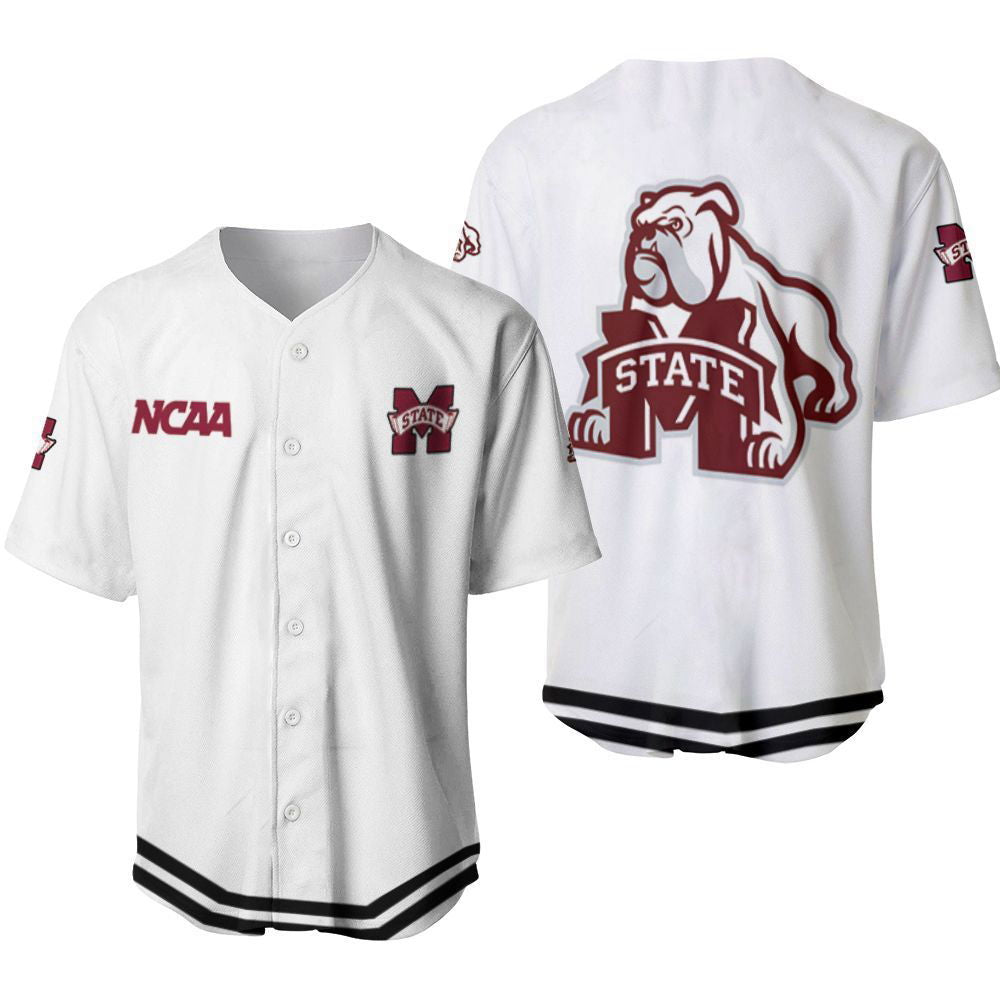 Mississippi State Bulldogs Classic White With Mascot Gift For Mississippi State Bulldogs Fans Baseball Jersey Gifts for Fans - lylyprint.com