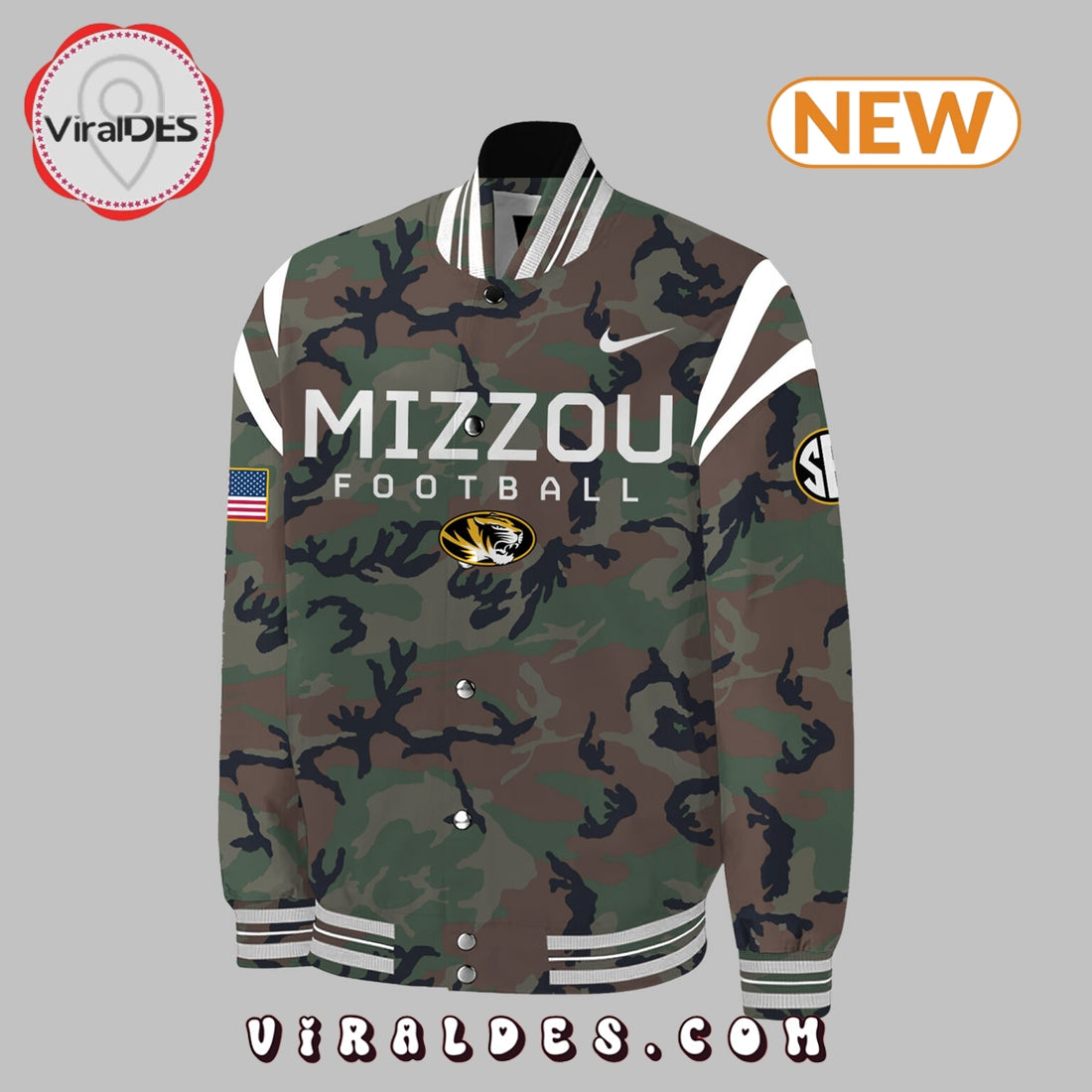 Mizzou Football 2024 Military Appreciation Baseball Jacket