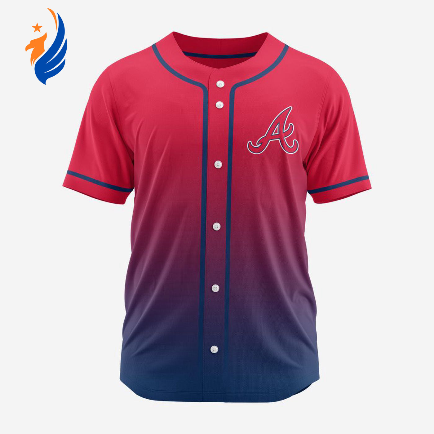MLB Atlanta Braves Personalized Gradient Design Baseball Jersey Gift for Men Women - Bafud T-Shirts, Hoodie,... (Image 1)