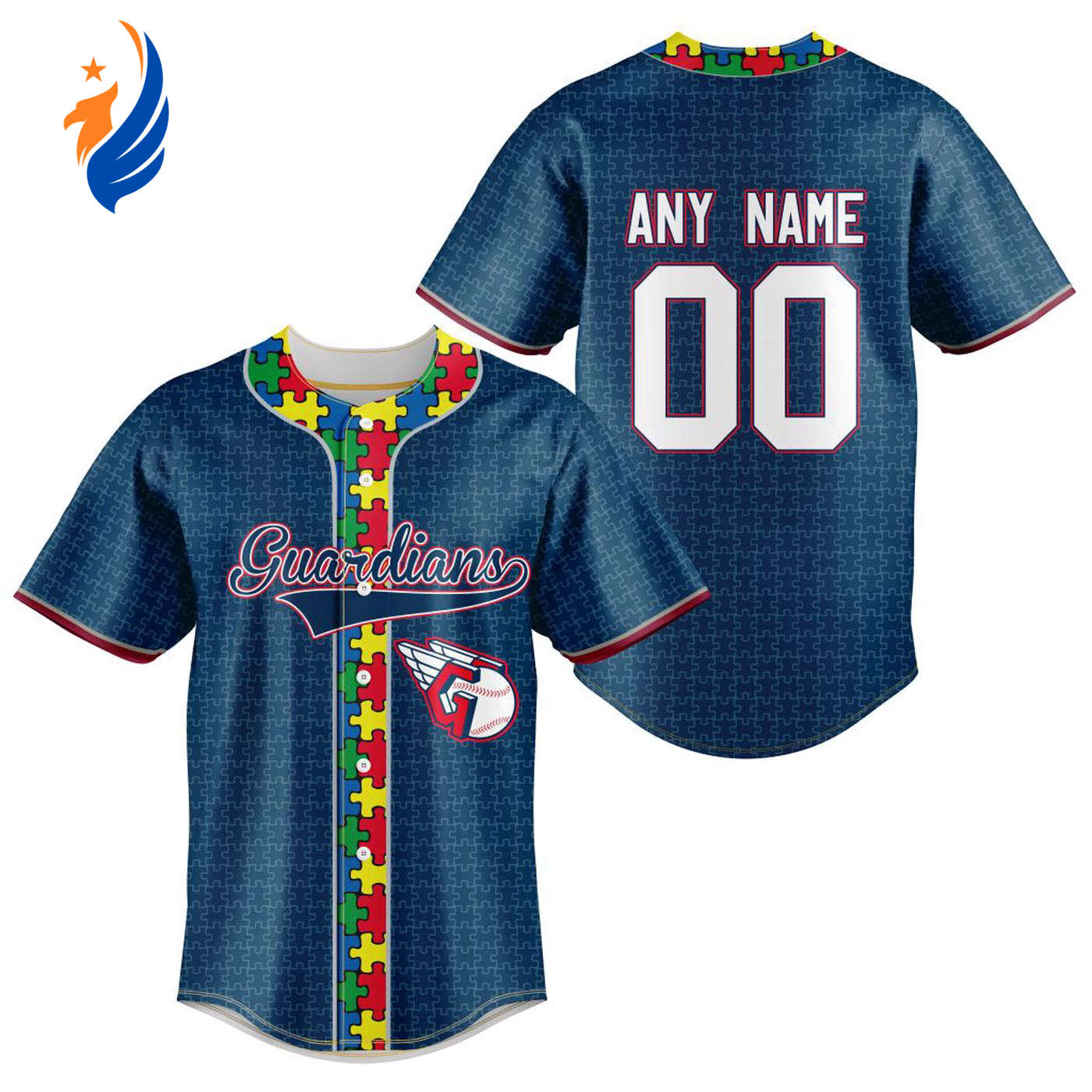 MLB Cleveland Guardians Specialized Baseball Jersey Fearless Aganst Autism Gift for Men Women - Bafud T-Shirts,... (Image 1)