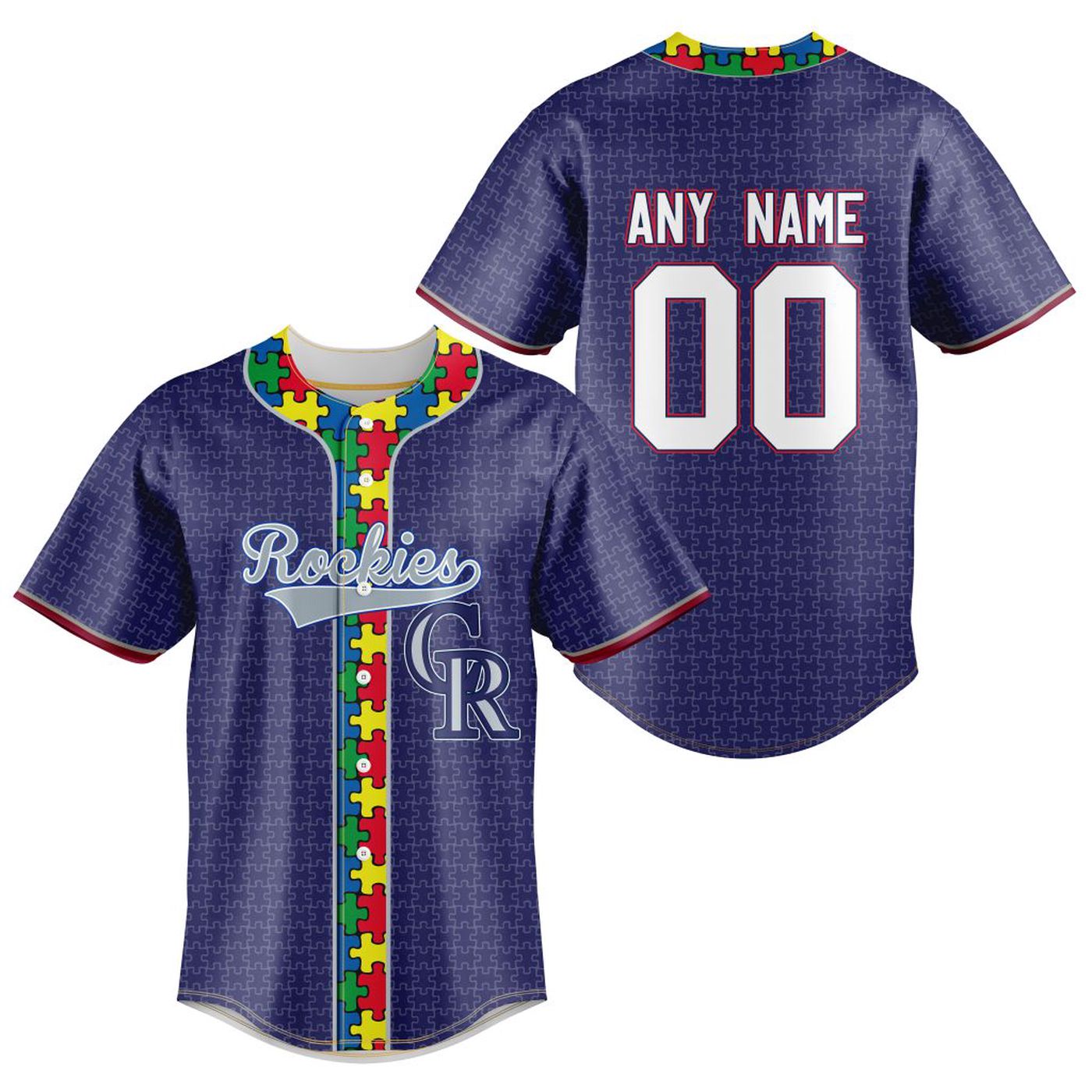 MLB Colorado Rockies Specialized Baseball Jersey Fearless Aganst Autism Gift for Men Women - Bafud