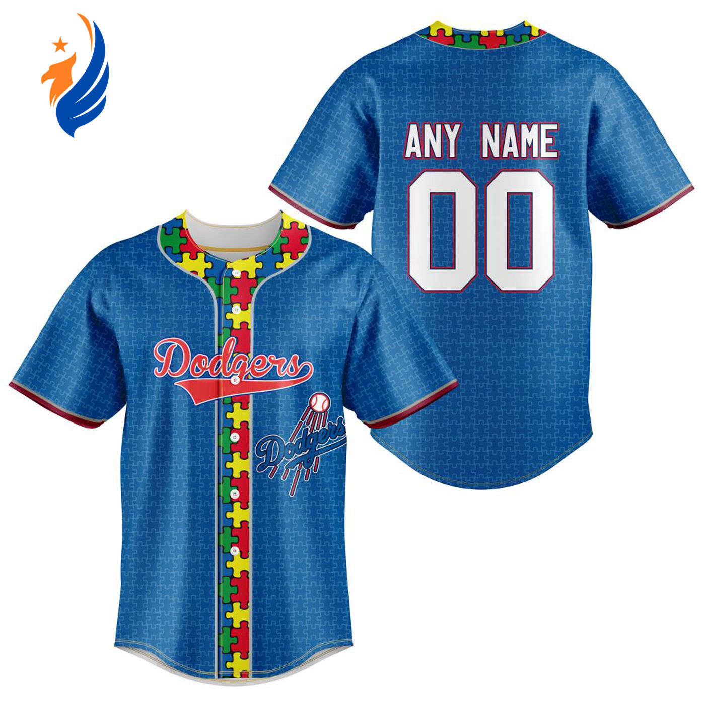 MLB Los Angeles Dodgers Specialized Baseball Jersey Fearless Aganst Autism Gift for Men Women - Bafud T-Shirts,... (Image 1)