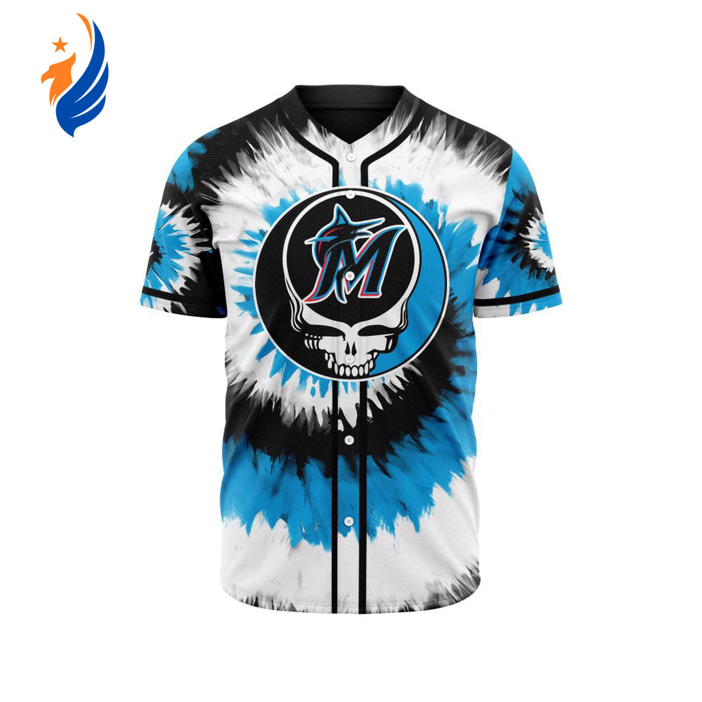 MLB Miami Marlins Special Grateful Dead Design Baseball Jersey Gift for Men Women - Bafud T-Shirts, Hoodie,... (Image 1)