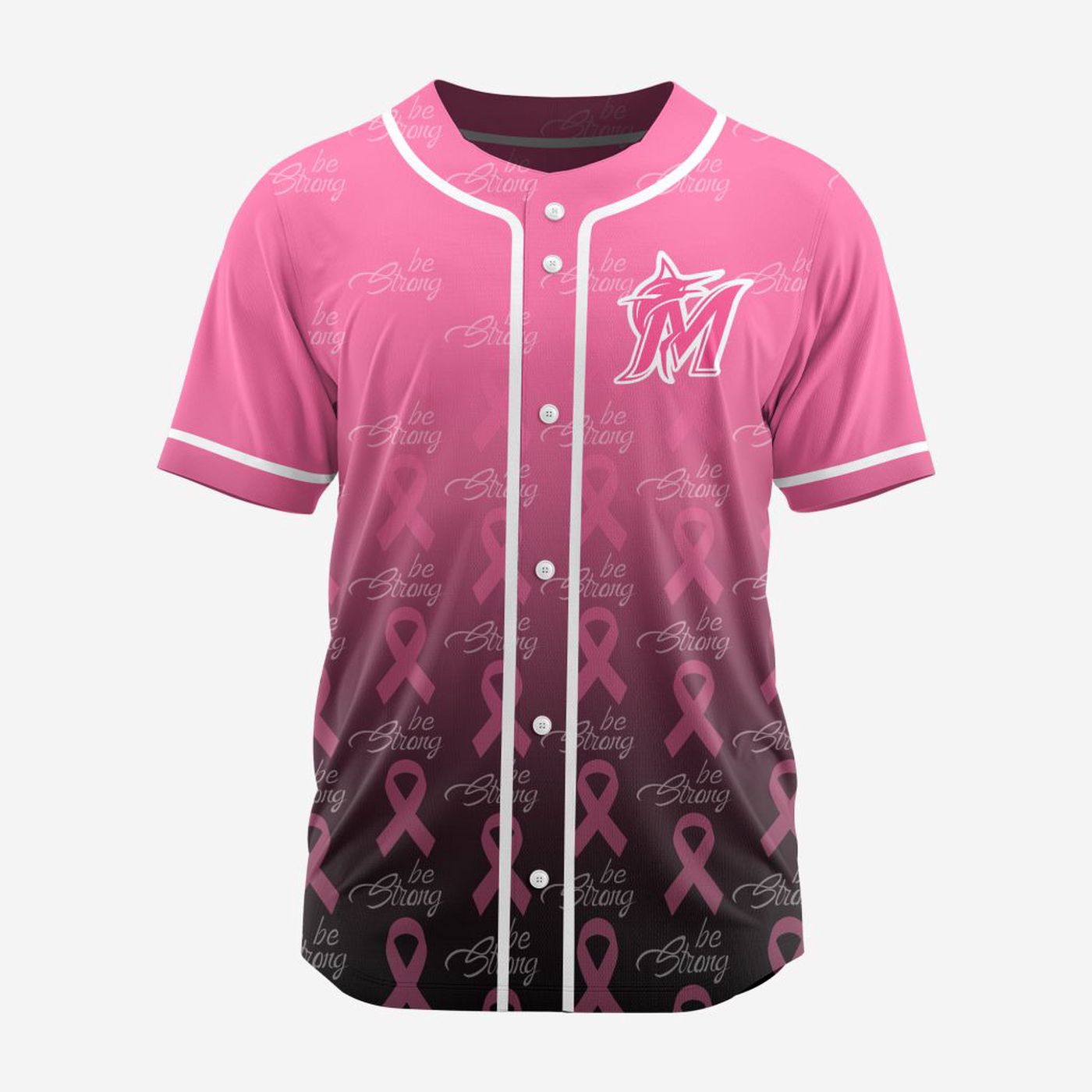 MLB Miami Marlins Special Pink Design Fight Breast Cancer Baseball Jersey Gift for Men Women - Bafud T-Shirts,... (Image 3)
