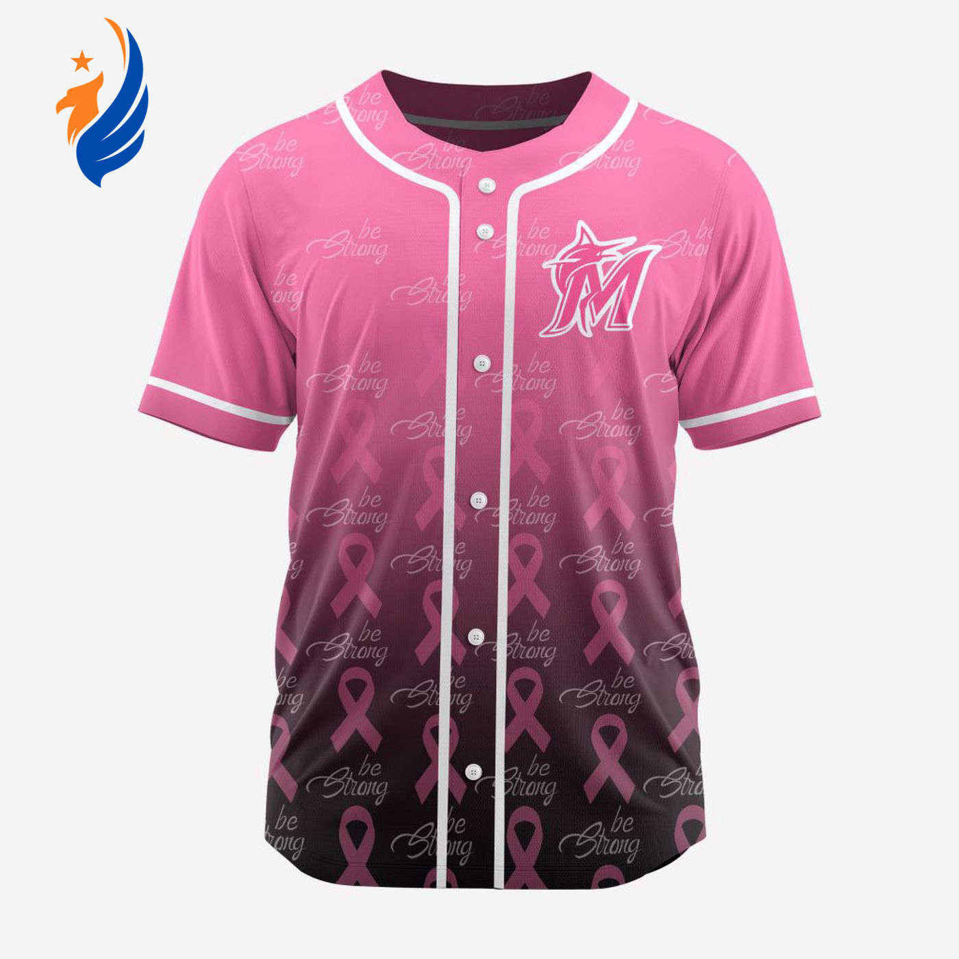 MLB Miami Marlins Special Pink Design Fight Breast Cancer Baseball Jersey Gift for Men Women - Bafud T-Shirts,... (Image 1)
