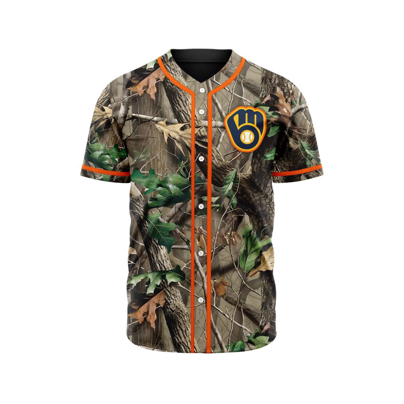 MLB Milwaukee Brewers Special Realtree Camo Hunting Baseball Jersey Gift for Men Women - Bafud