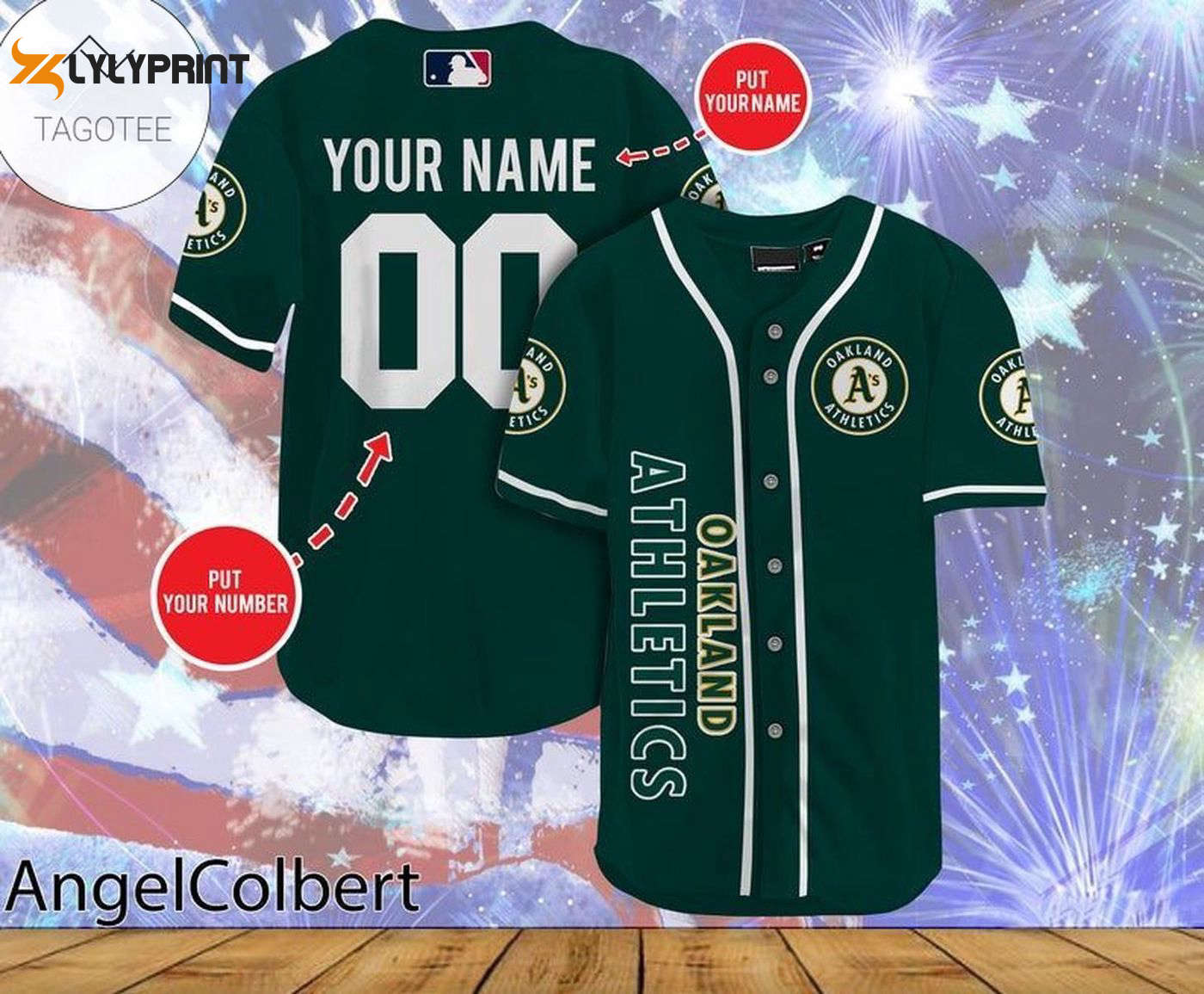 Custom MLB Oakland Athletics Jersey with Name & Number - V5 Unisex Shirt - lylyprint.com