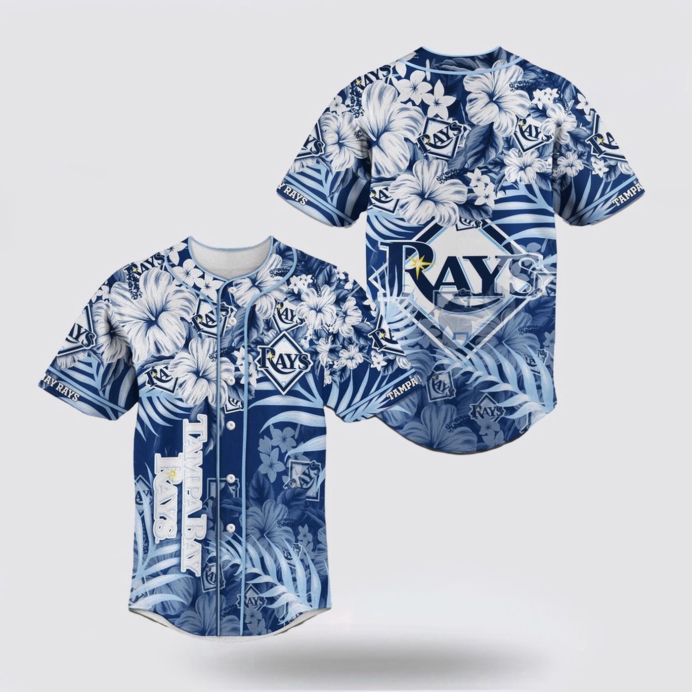 MLB Tampa Bay Rays Flower Jersey: Show Your Team Spirit with this Stylish Baseball Jersey! - lylyprint.com