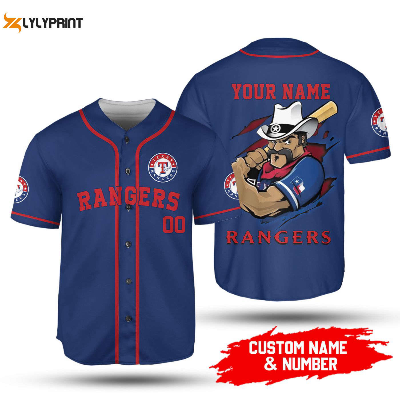 Personalized MLB Texas Rangers Baseball Jersey V6 - Custom Name & Number Unisex Shirt - Gift for Men Women - lylyprint.com