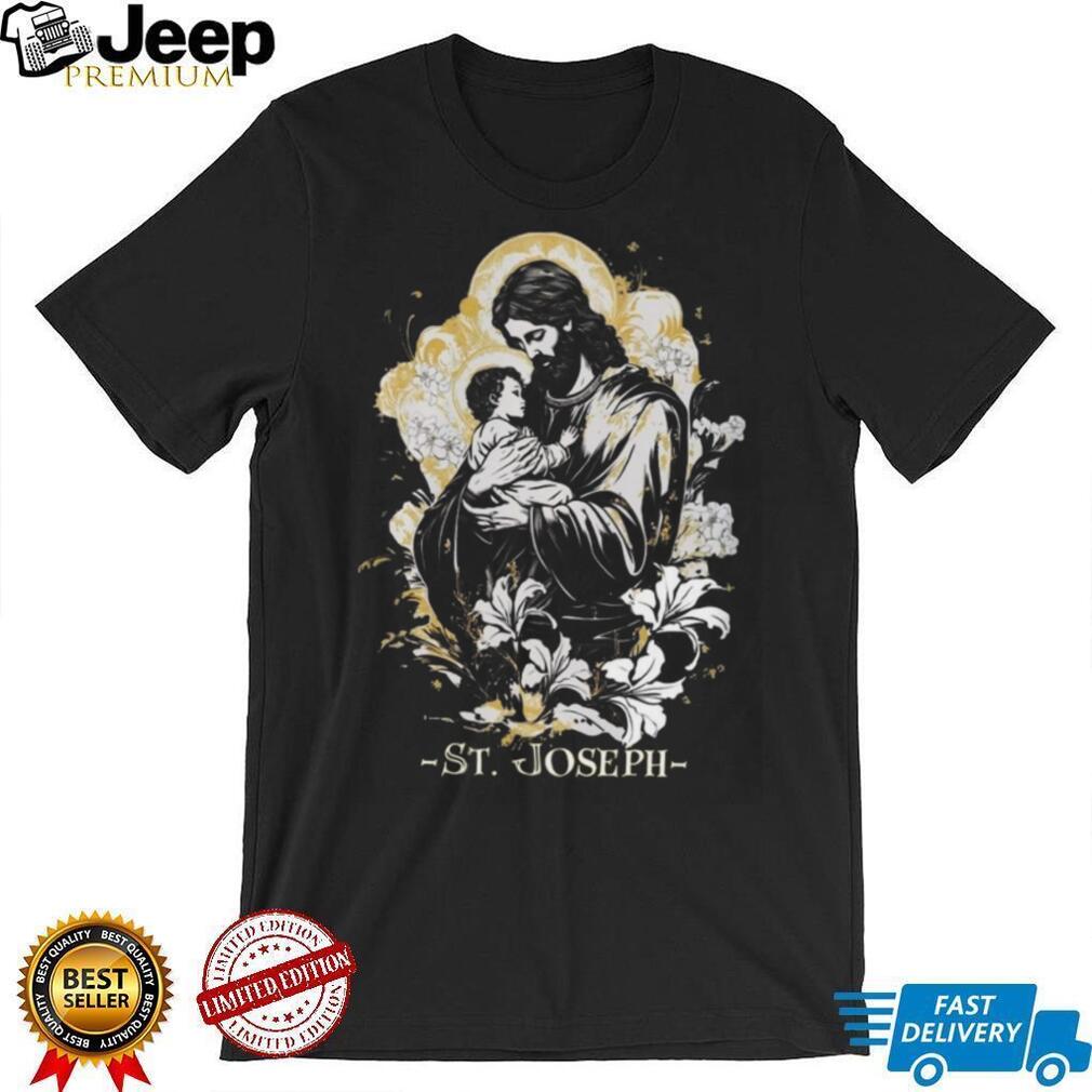 Saint Joseph and Child Jesus Catholic Religious Art T Shirt