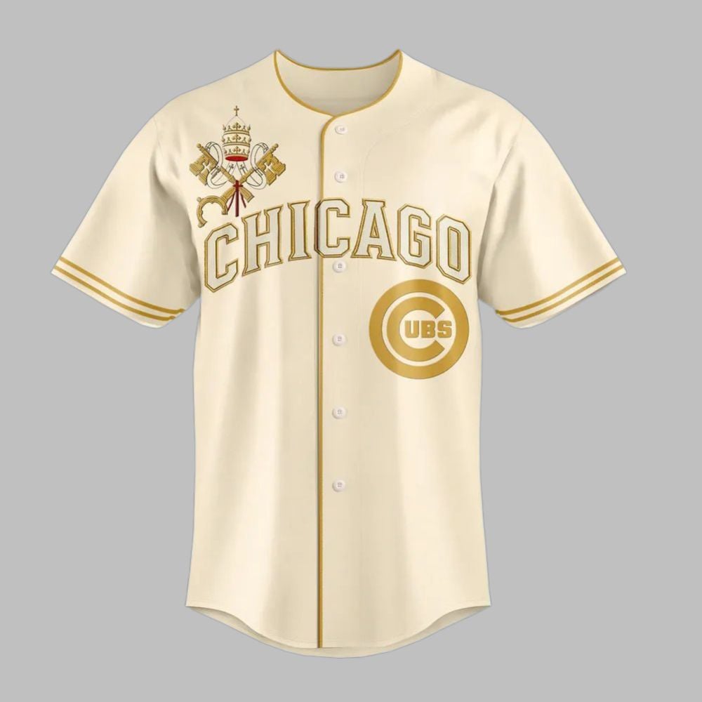 Cubs Pope Leo XIV Vatican Baseball Jersey - Grishko.com