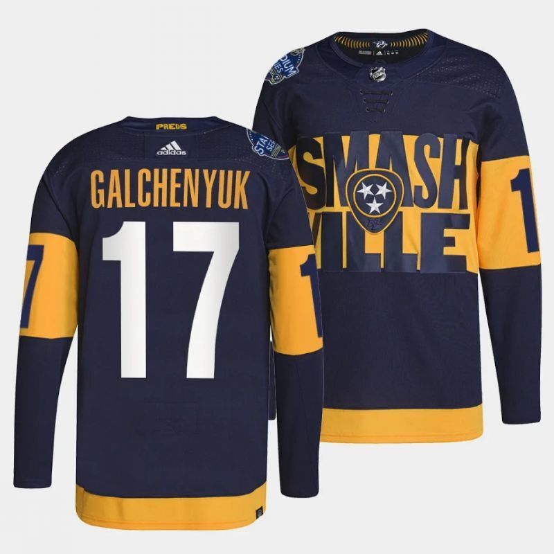 nashville predators #17 alex galchenyuk 2022 stadium series navy authentic pro jersey