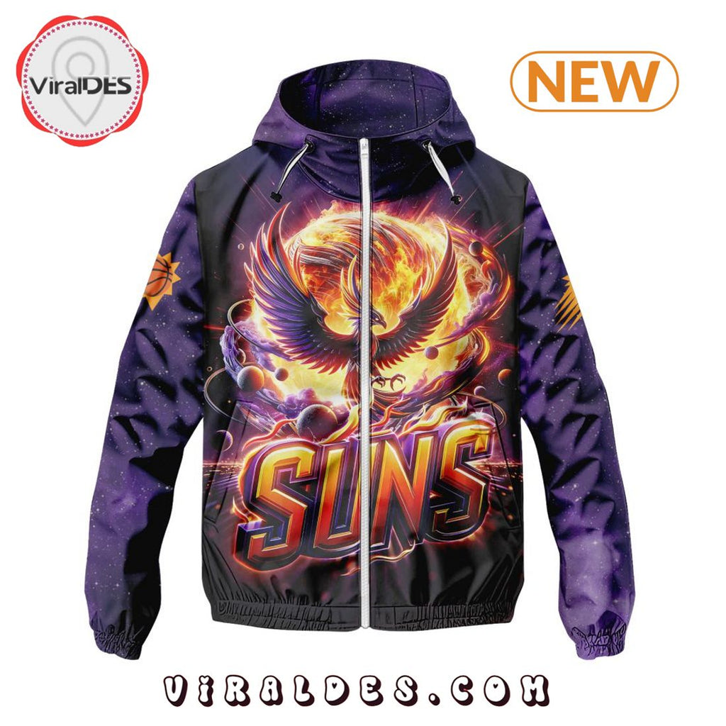 NBA Phoenix Suns Realistic Team Logo Design Windbreaker Jacket