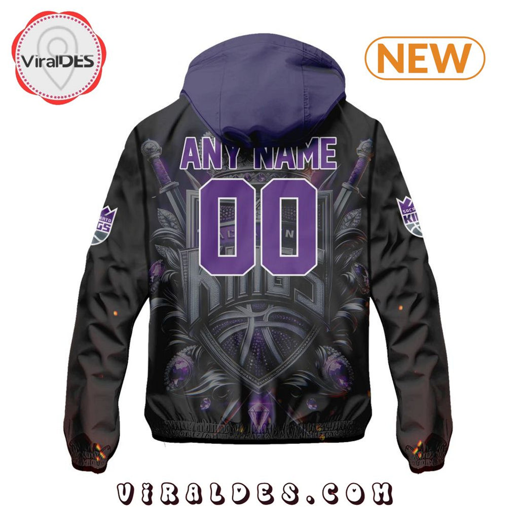 NBA Sacramento Kings Realistic Team Logo Design Windbreaker Jacket