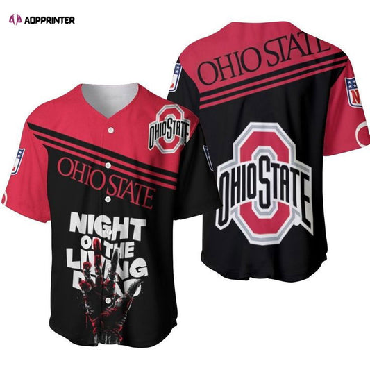 NCAA Ohio State Buckeyes Scarlet Black Baseball Jersey Unisex Shirt - Aopprinter