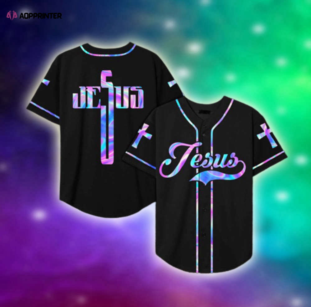 Neon Cross Christian Baseball Jersey | Colorful | Adult Unisex | S – 5XL Full Size