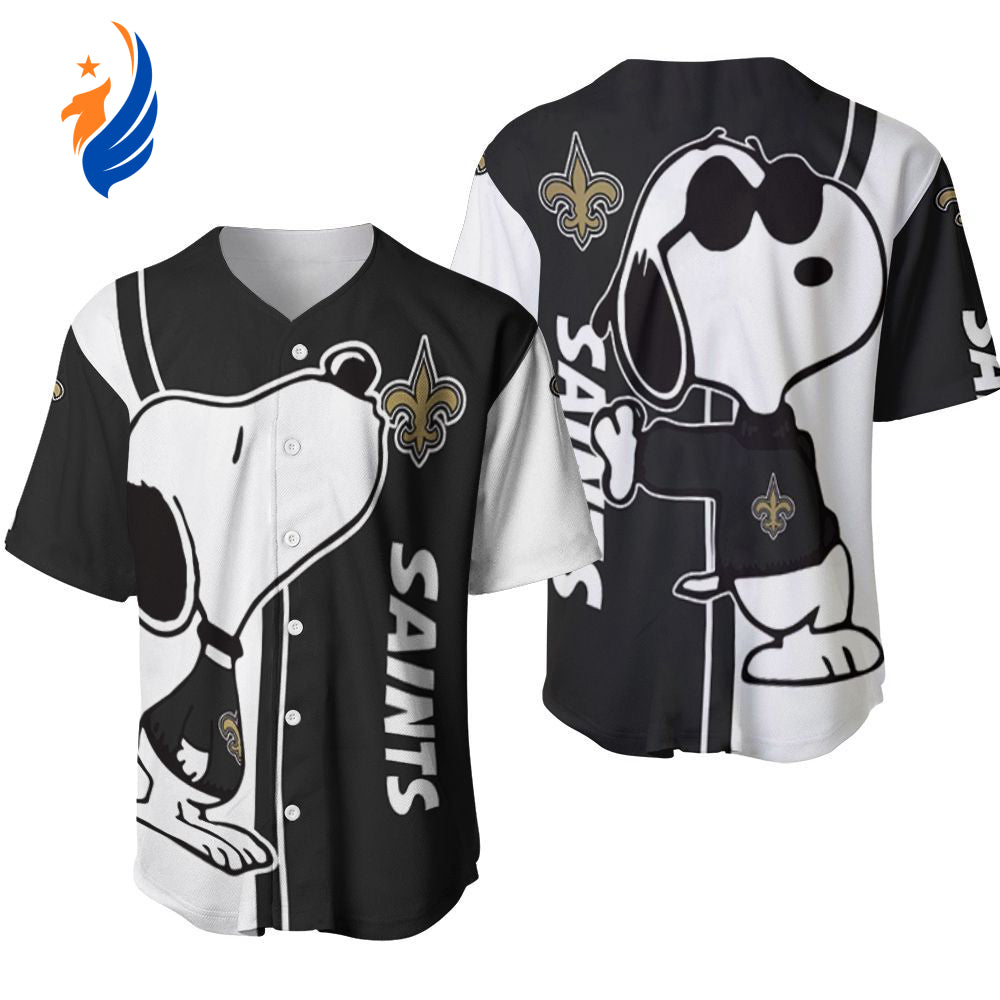 New Orleans Saints snoopy lover Printed Baseball Jersey Gift for Men Dad - Gift for Women Men - Bafud