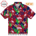 New York Giants Flamingo Foliage Hawaiian Shirt