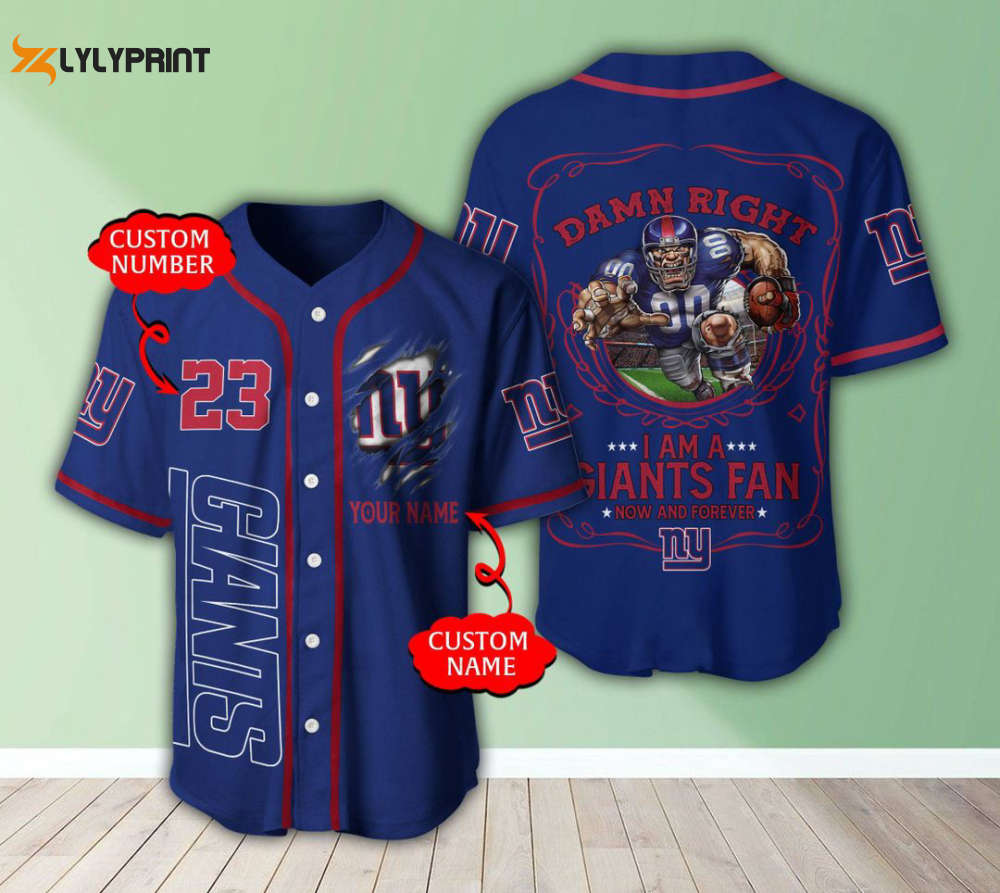 New York Giants Personalized Baseball Jersey Fan Gifts - lylyprint.com T-Shirts, Hoodie, Sweatshirt (Image 1)