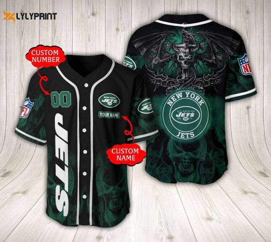 New York Jets Baseball Jersey Custom Name And Number Gift for Men Dad - lylyprint.com T-Shirts, Hoodie, Sweatshirt (Image 1)