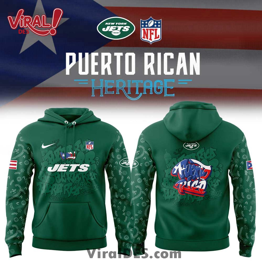 New York Jets Limited Puerto Rico Heritage Hoodie And Jogger