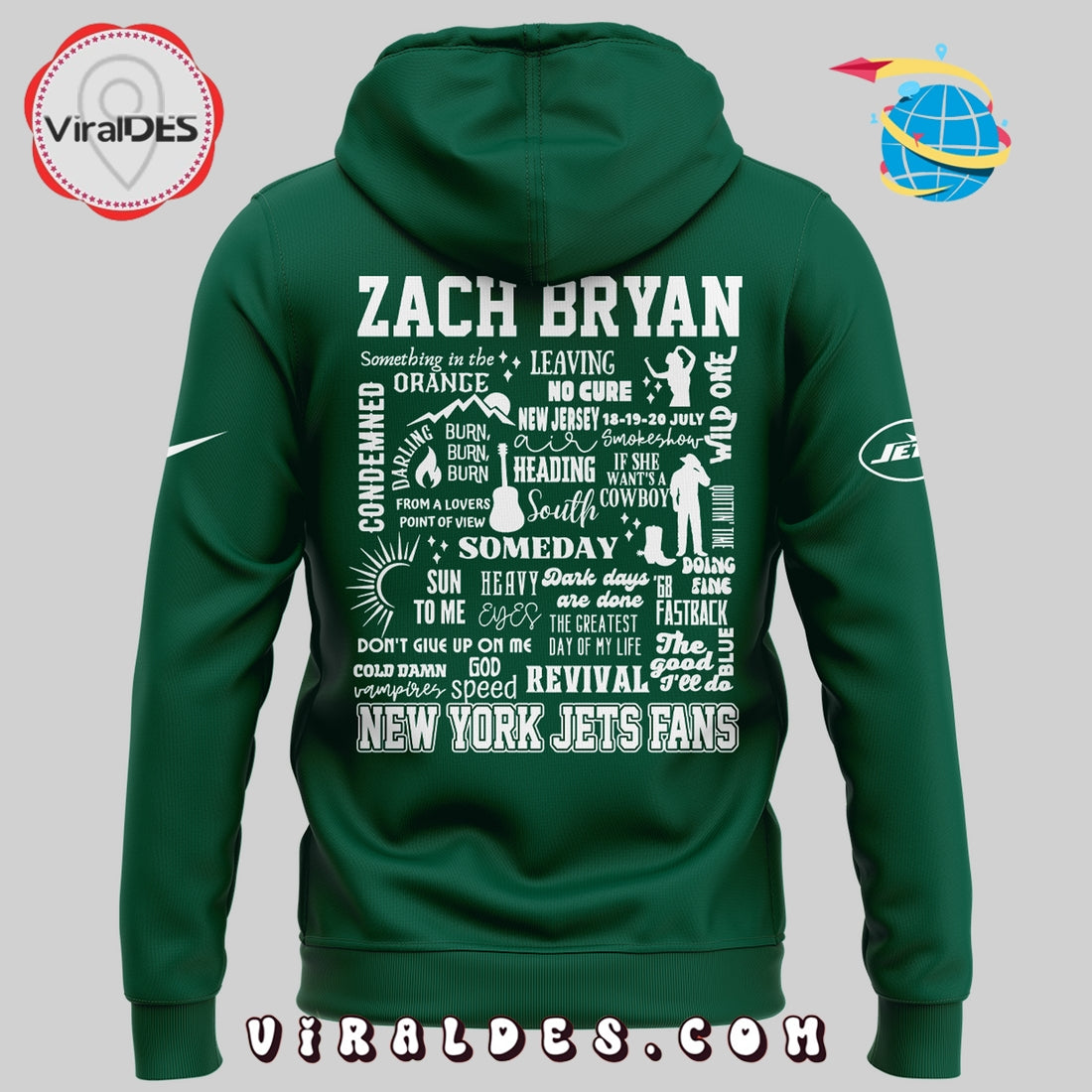 New York Jets x Zach Bryan Metlife Stadium 2025 Hoodie