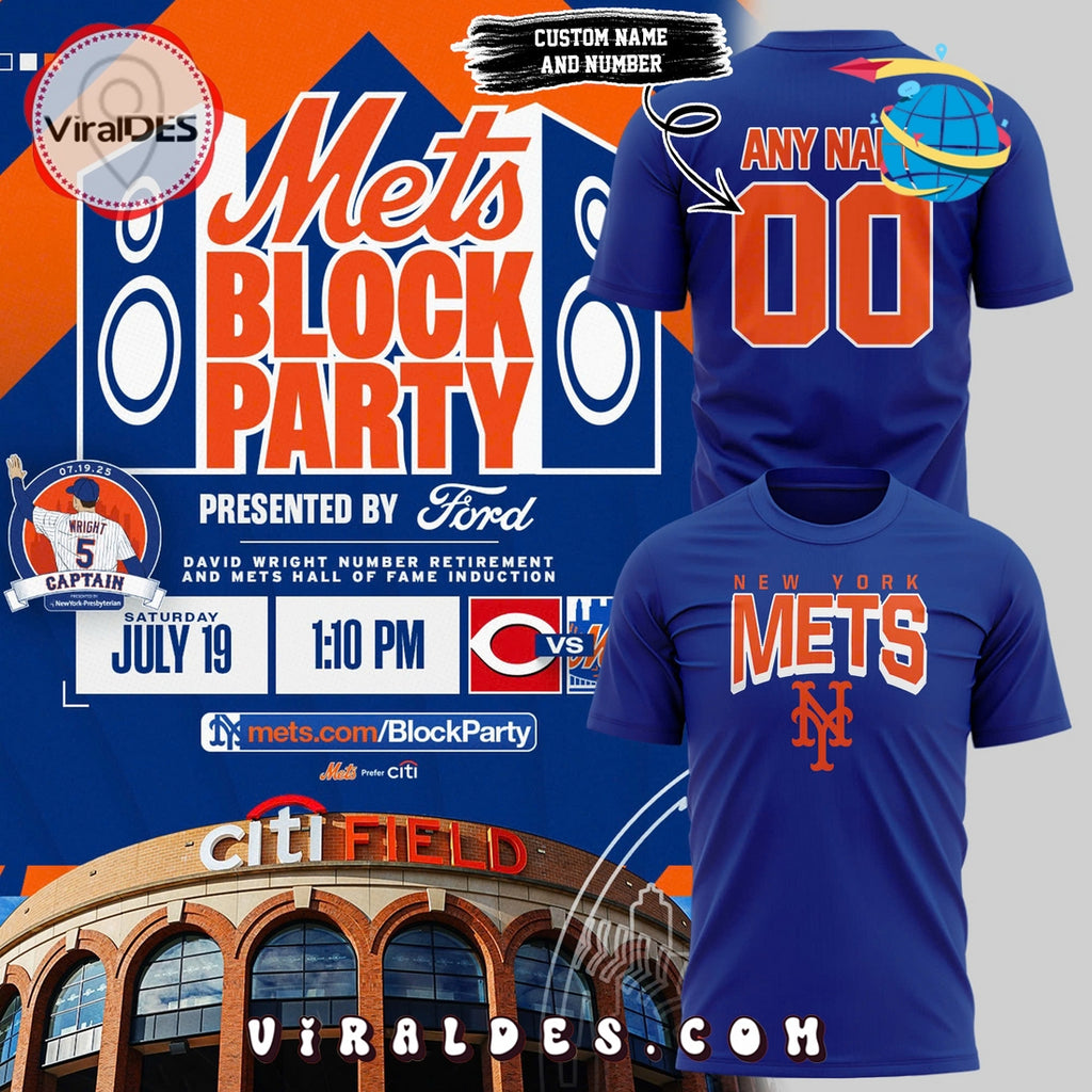New York Mets Block Party David Wright Shirt