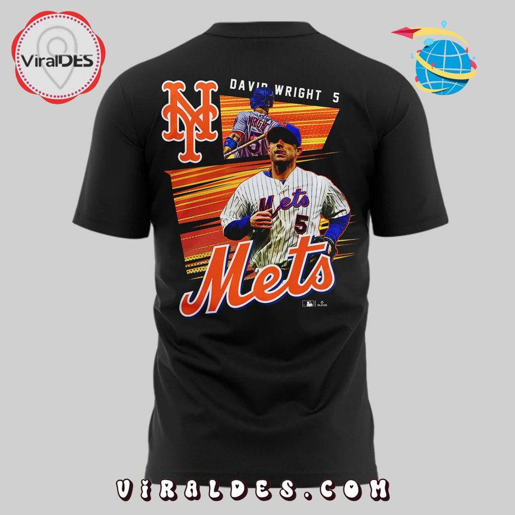 New York Mets Custom Party David Wright Black Shirt
