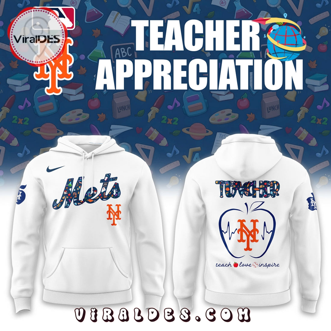 New York Mets MLB Teacher Appreciation Hoodie, Long Pants