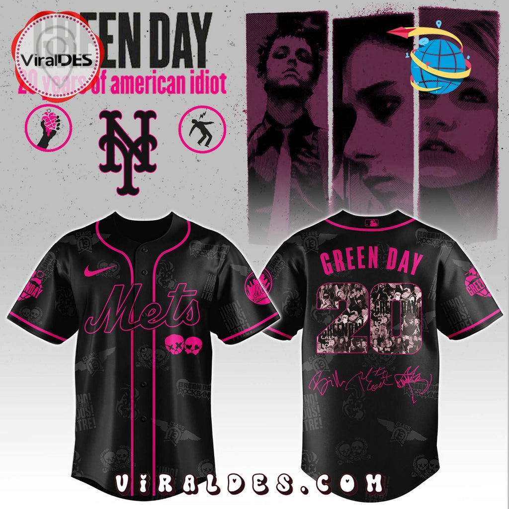 New York Mets MLB x Green Day 20th Anniversary Baseball Jersey