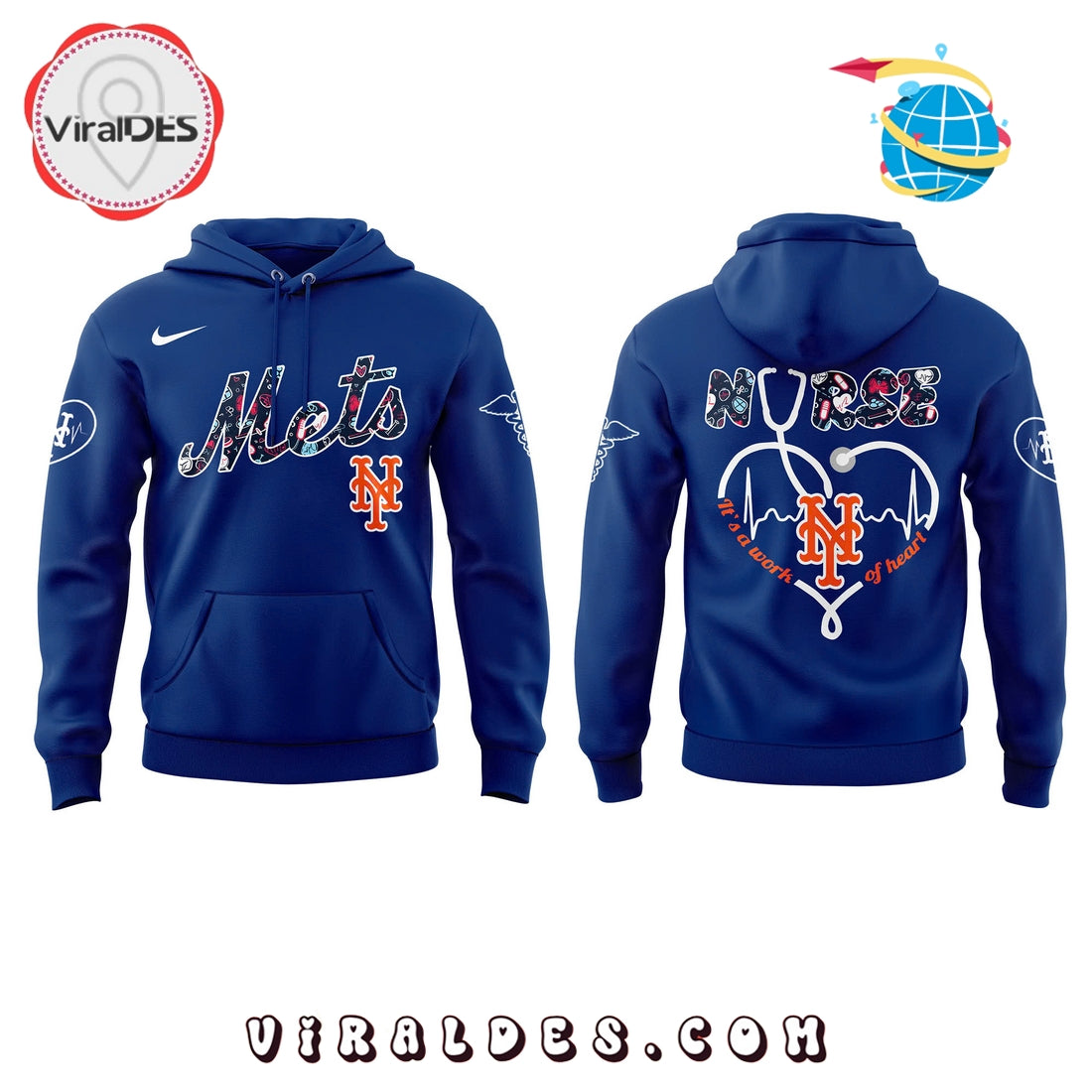 New York Mets Nurses Night Navy Hoodie, Long Pants