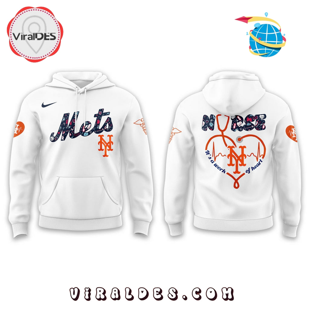 New York Mets Nurses Night White Hoodie