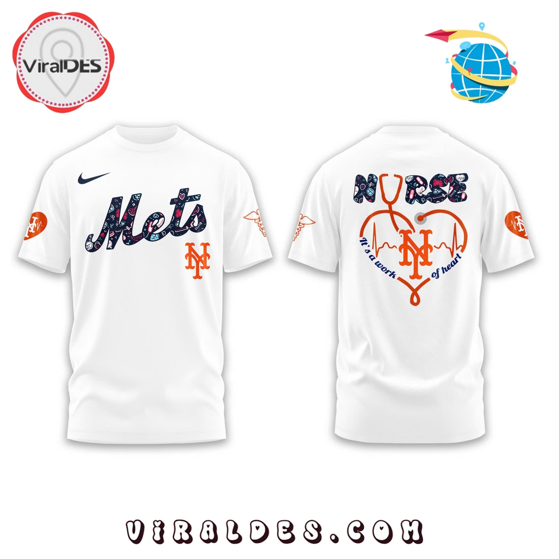 New York Mets Nurses Night White Hoodie