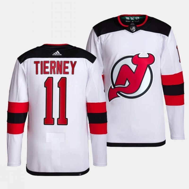 new jersey devils #11 chris tierney away white jersey