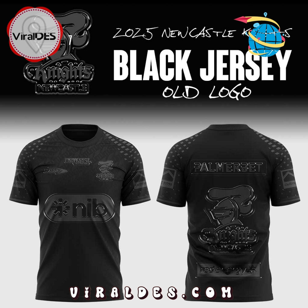 Newcastle Knights Back In Black Old Logo Hoodie 2025