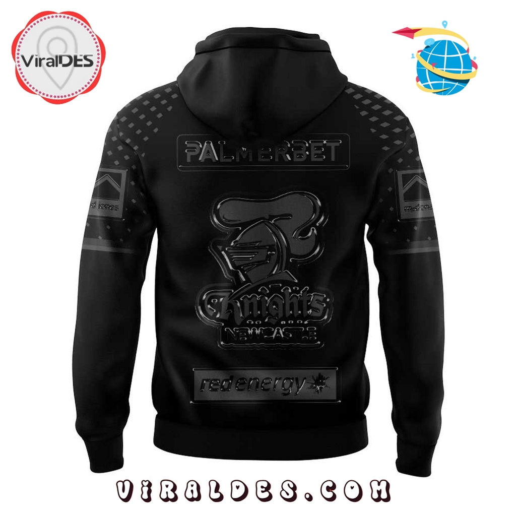 Newcastle Knights Back In Black Old Logo Hoodie 2025