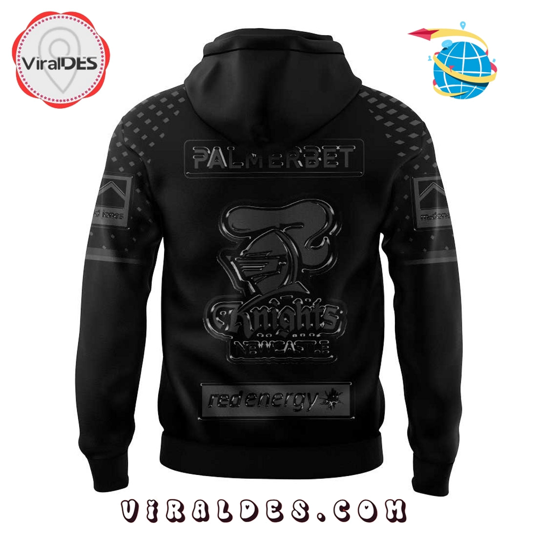 Newcastle Knights Back In Black Old Logo Hoodie 2025