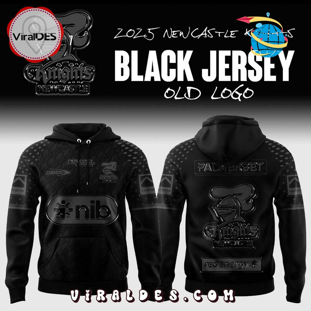 Newcastle Knights Back In Black Old Logo Hoodie And Pants