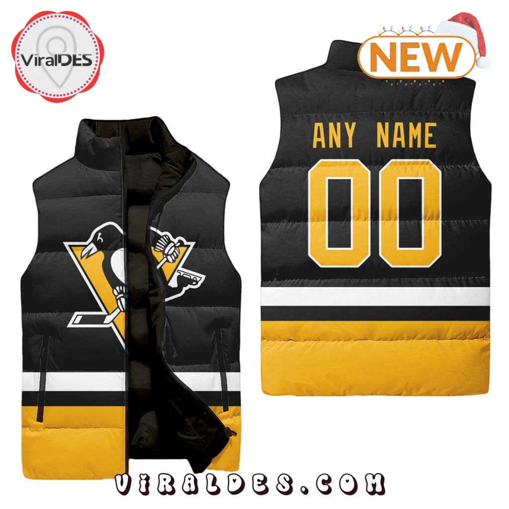 NHL Pittsburgh Penguins Custom Home Sleeveless Puffer Jacket