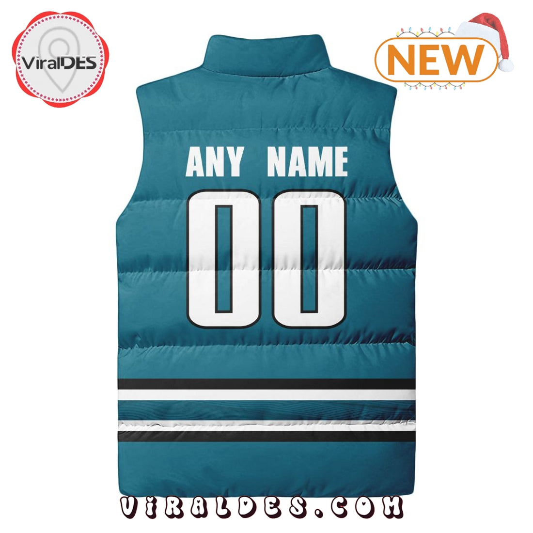 NHL San Jose Sharks Custom Home Sleeveless Puffer Jacket