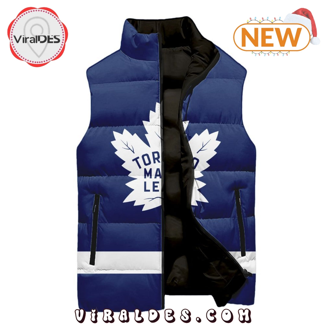 NHL Toronto Maple Leafs Custom Home Sleeveless Puffer Jacket