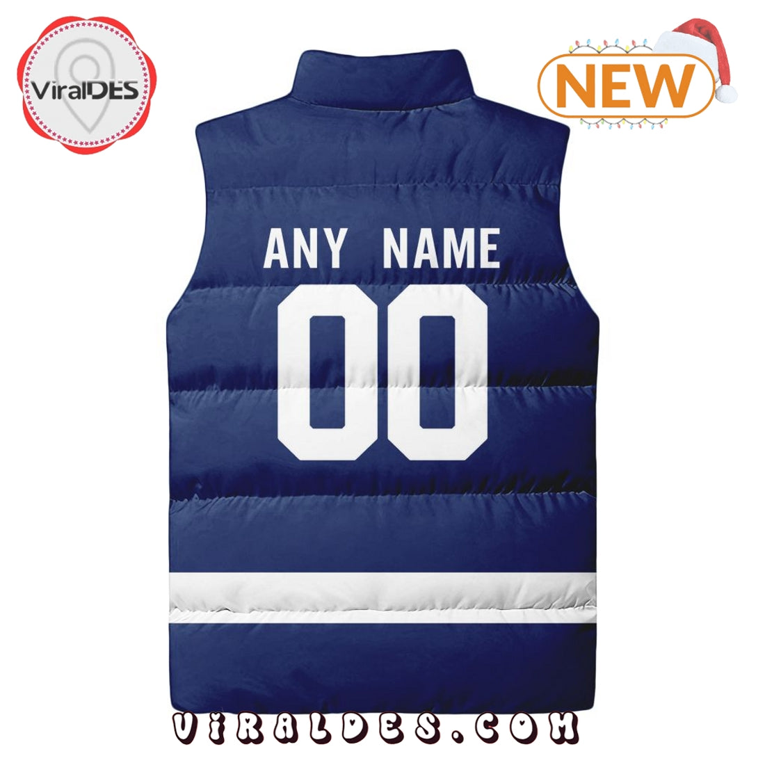 NHL Toronto Maple Leafs Custom Home Sleeveless Puffer Jacket