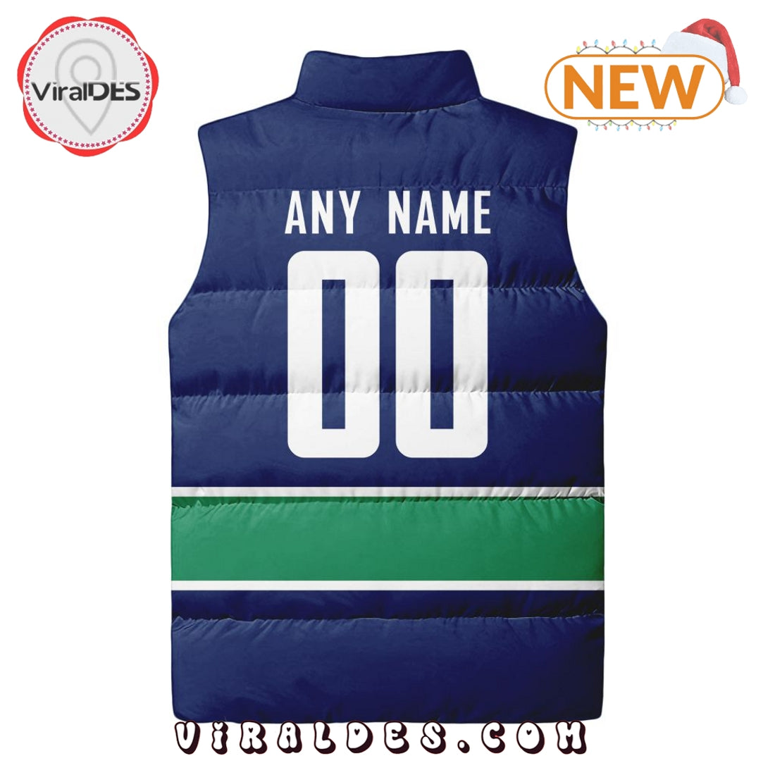 NHL Vancouver Canucks Custom Home Sleeveless Puffer Jacket