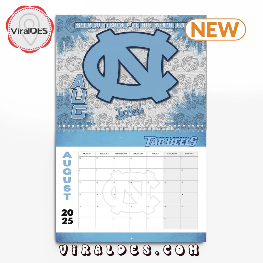 North Carolina Tar Heels 2025 Happy New Year Calendar