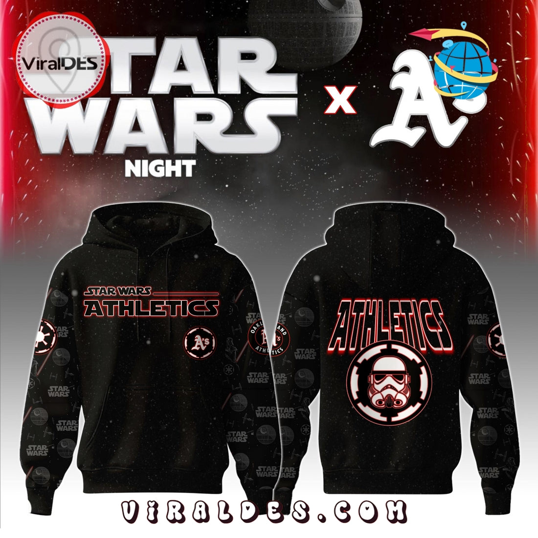Oakland Athletics MLB x Star War Night Hoodie, Jogger, Cap