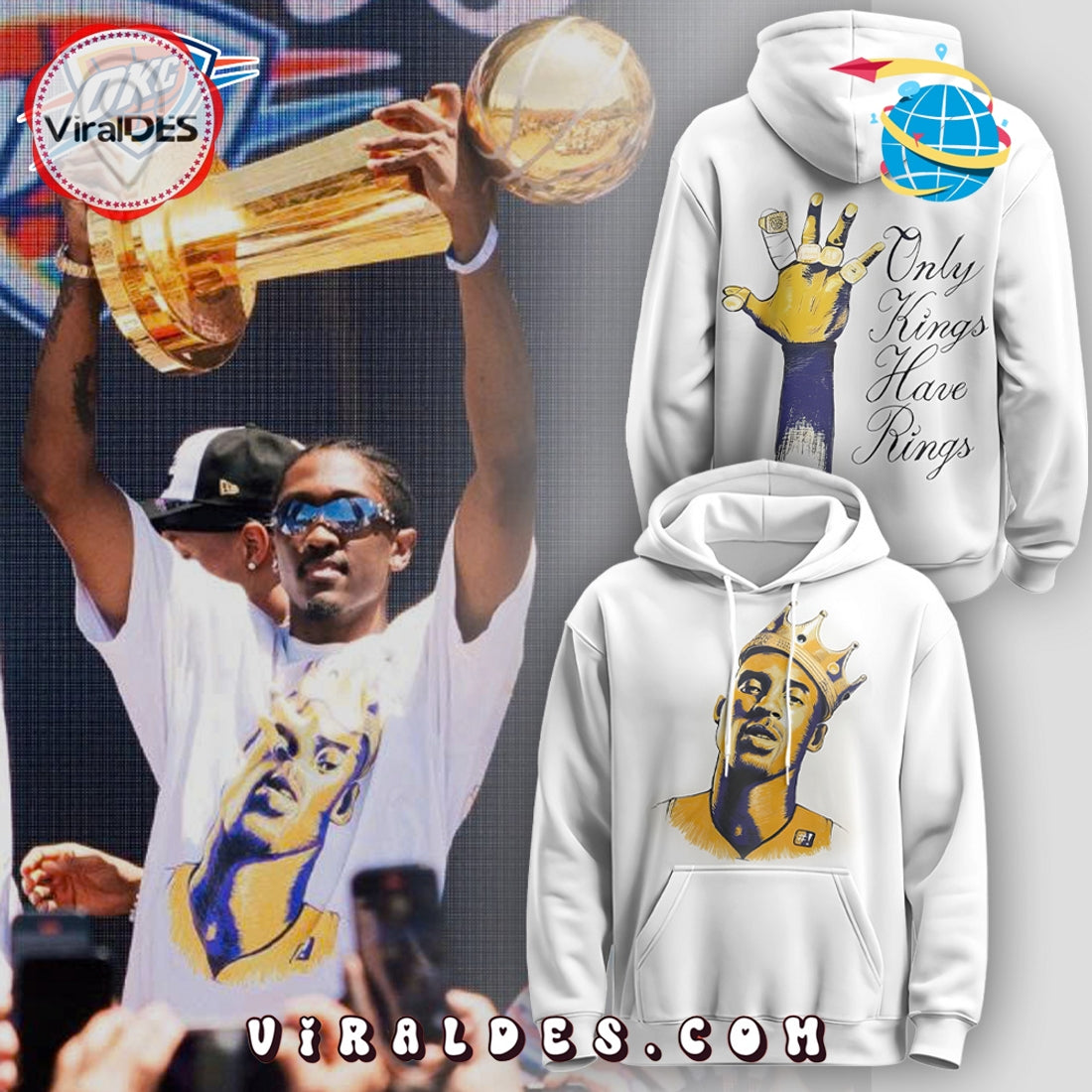Oklahoma City Thunder NBA x Only Kings Have Rings Hoodie