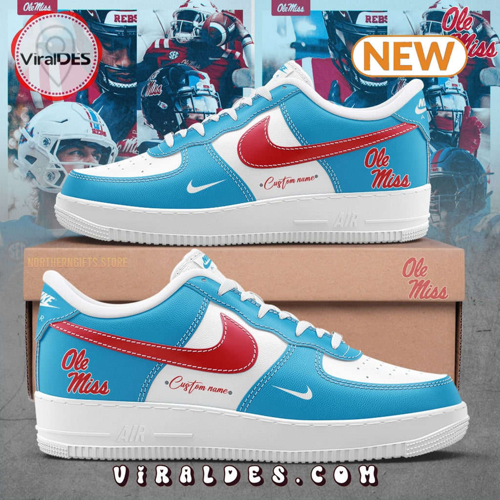 Ole Miss Football Custom For Fans Air Force 1 Sneakers
