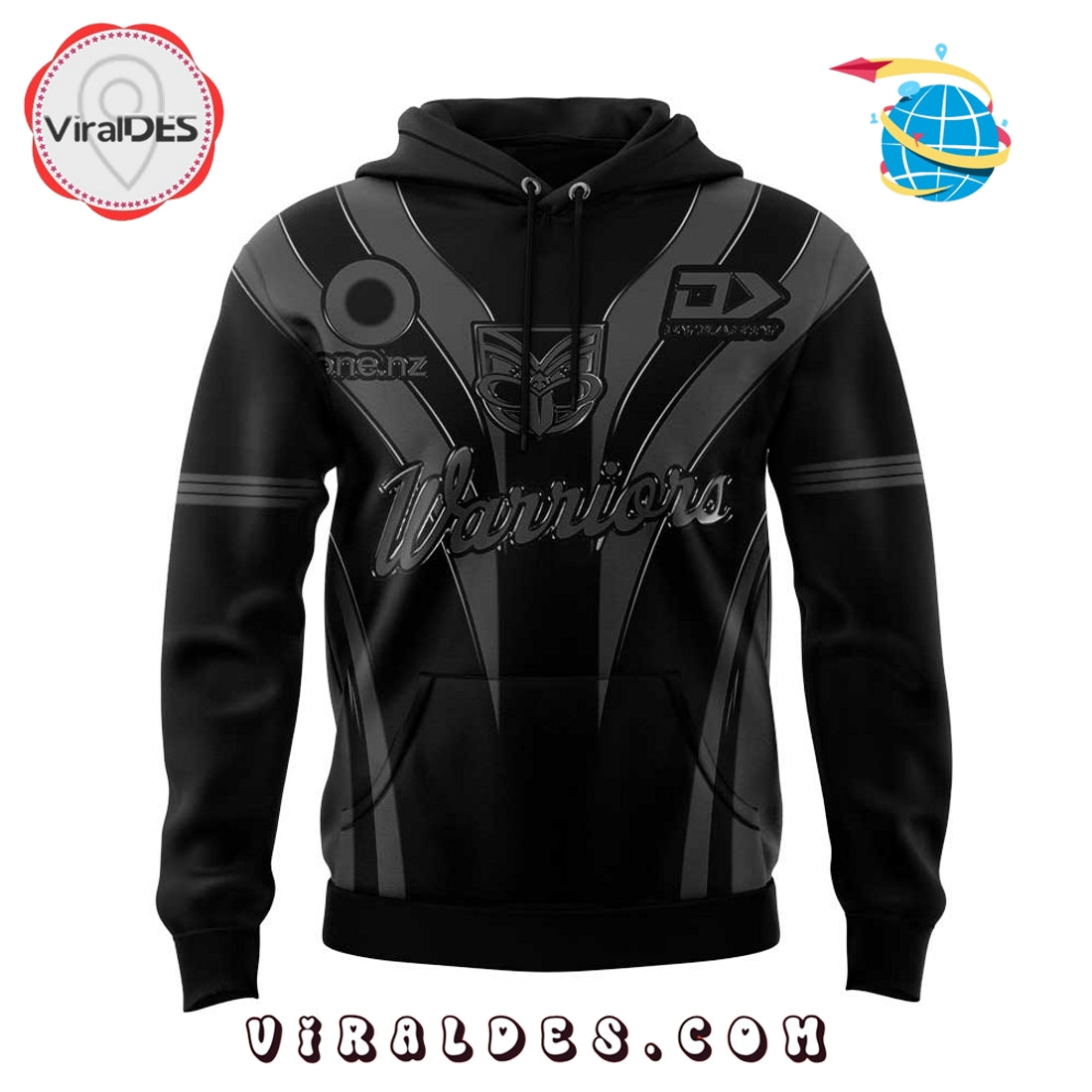 One NZ Warriors Back In Black Limited Edition Hoodie